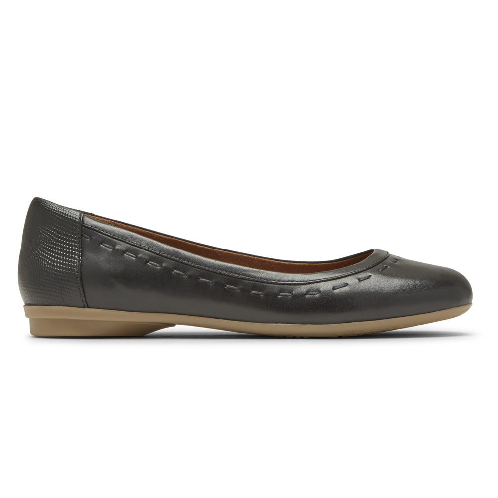 Sapatos Frouxos Rockport Mulher Pretas - Cobb Hill Maiika Ballet - 27356DEZG